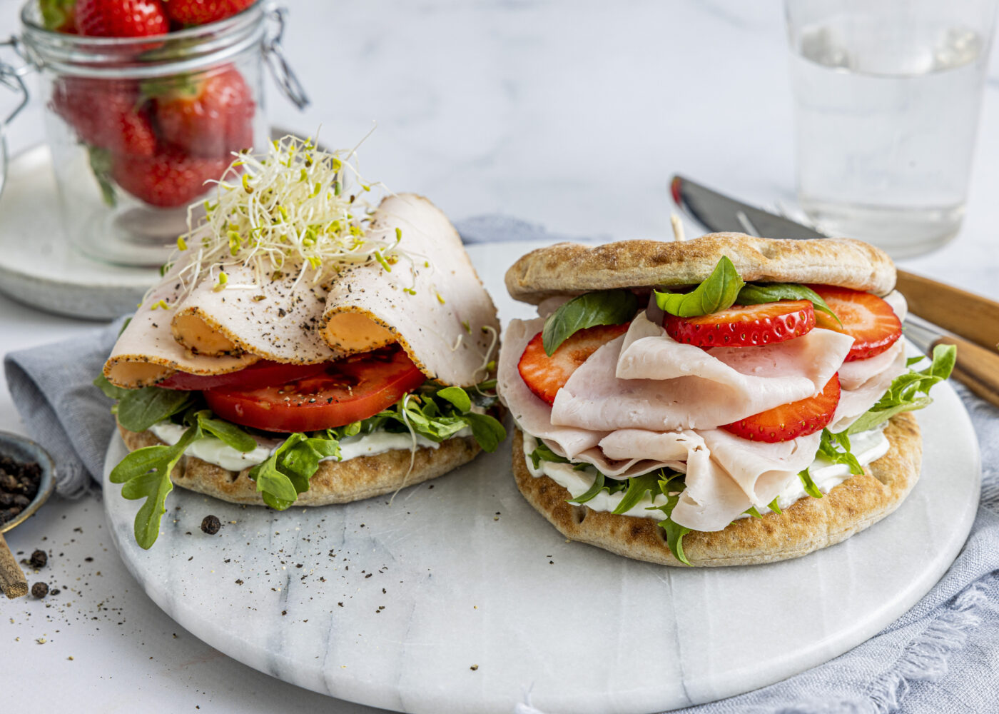 Polarbrød med kylling pålegg