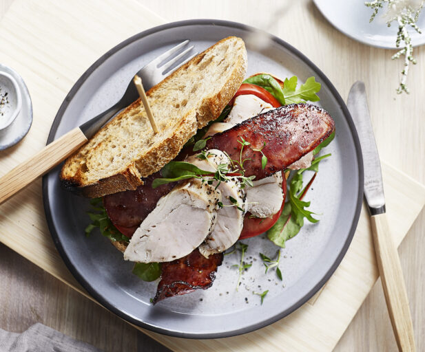 Mikrokylling club sandwich med kalkunbacon no022884