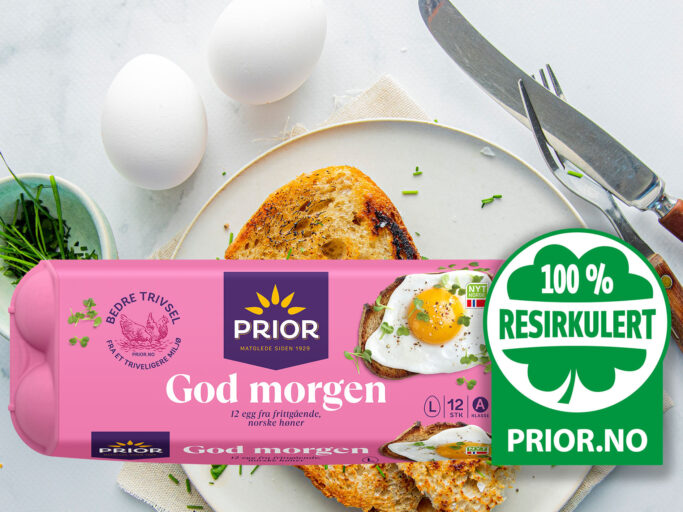 PRIOR eggekartonger lages resirkulerte aviser