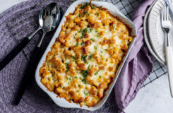 Makaronigrateng med kalkunkorv