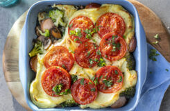 Pølsegrateng med potetmos